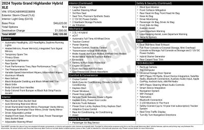 2024 Toyota Grand Highlander Hybrid XLE
