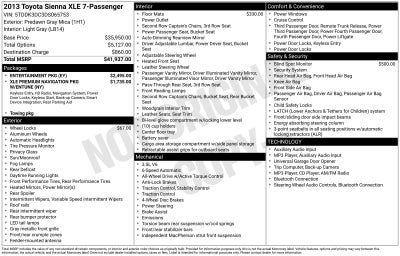2013 Toyota Sienna XLE 7 Passenger