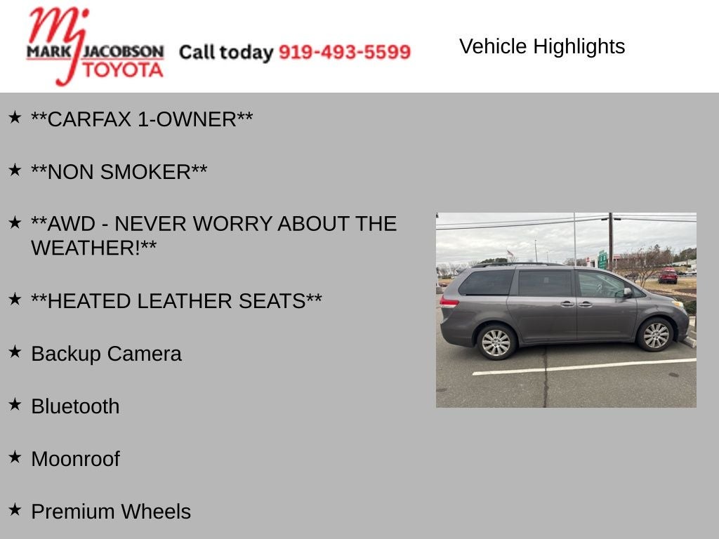 2013 Toyota Sienna XLE 7 Passenger