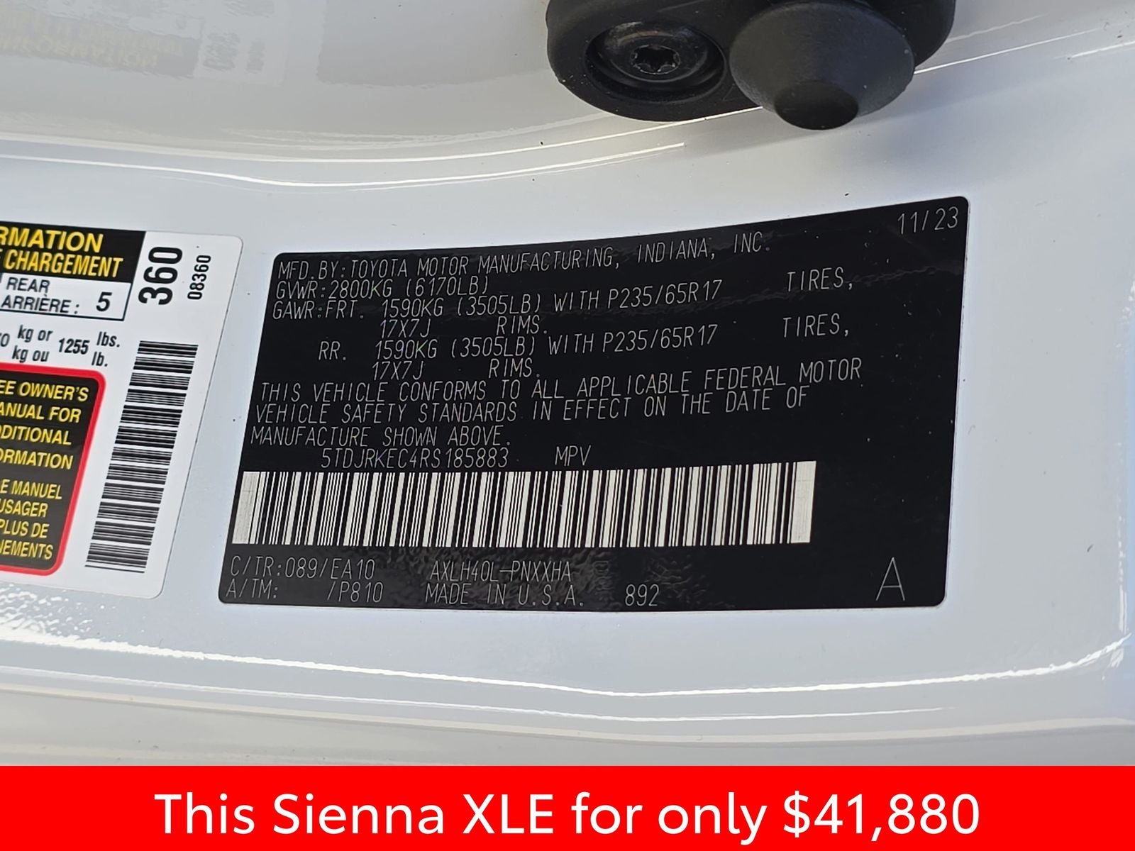 2024 Toyota Sienna XLE 7 Passenger
