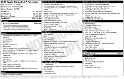 2024 Toyota Sienna XLE 7 Passenger