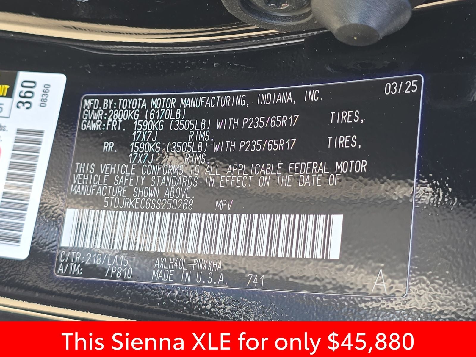 2025 Toyota Sienna XLE 7 Passenger