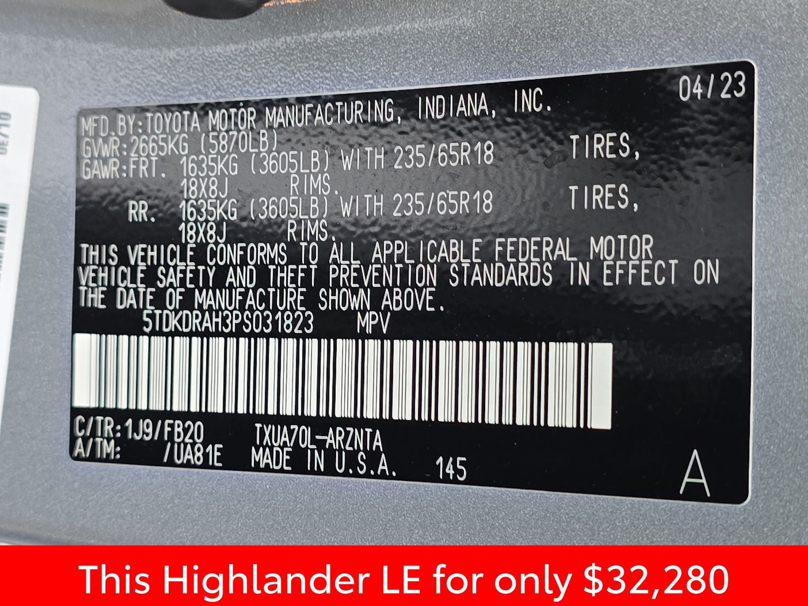 2023 Toyota Highlander XLE