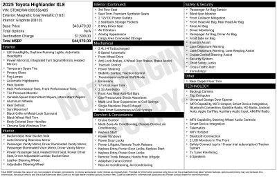 2025 Toyota Highlander XLE