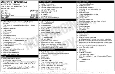 2025 Toyota Highlander XLE