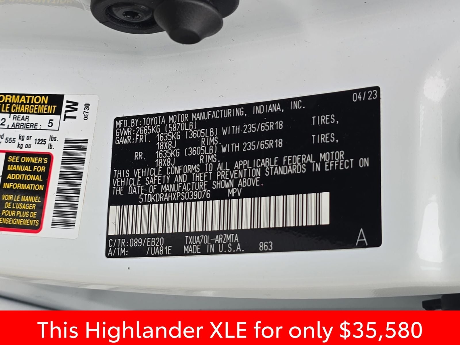 2023 Toyota Highlander XLE