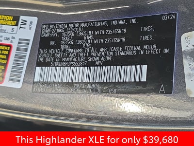 2024 Toyota Highlander XLE