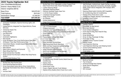 2025 Toyota Highlander XLE