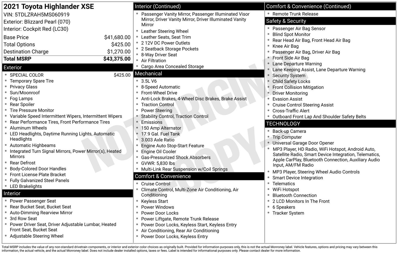 2021 Toyota Highlander XSE