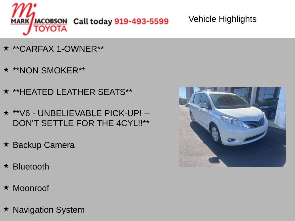 2015 Toyota Sienna XLE Premium 8 Passenger
