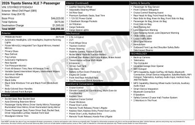 2026 Toyota Sienna XLE