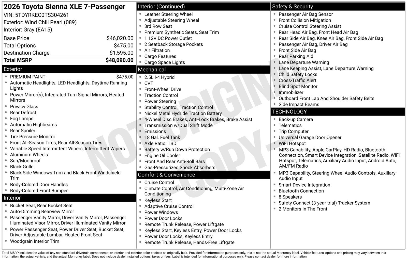 2026 Toyota Sienna XLE