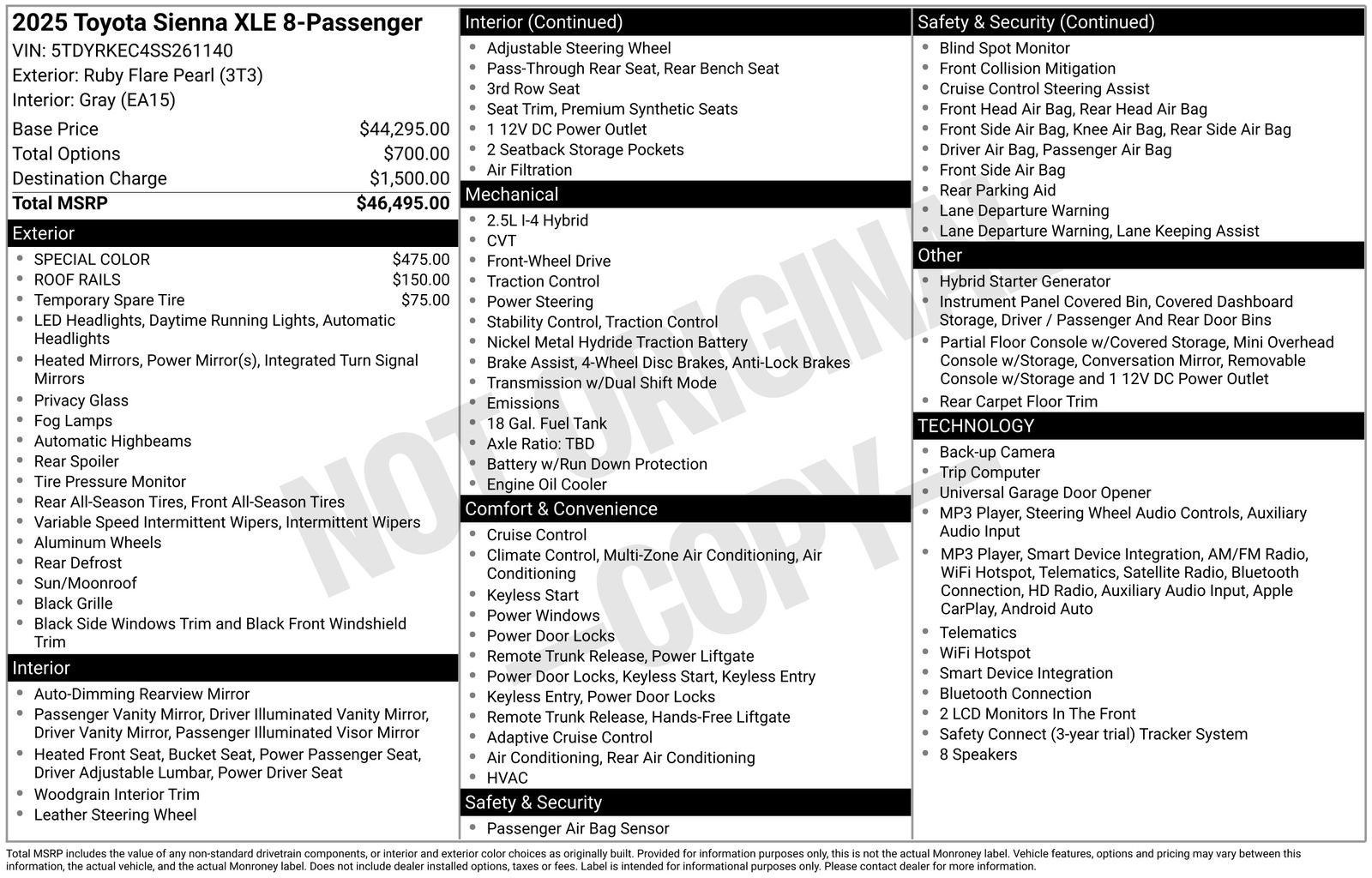 2025 Toyota Sienna XLE 8 Passenger