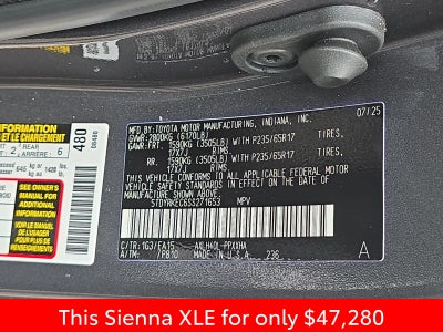 2025 Toyota Sienna XLE 8 Passenger