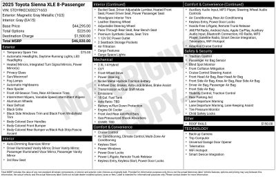 2025 Toyota Sienna XLE 8 Passenger
