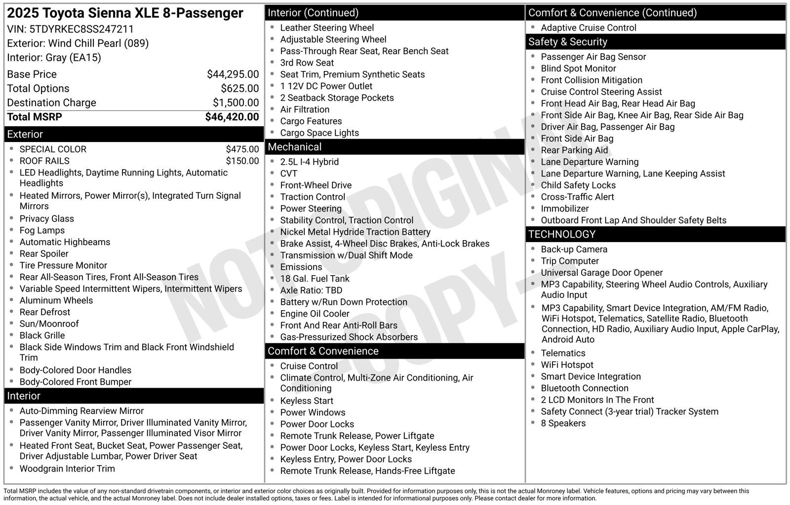 2025 Toyota Sienna XLE 8 Passenger