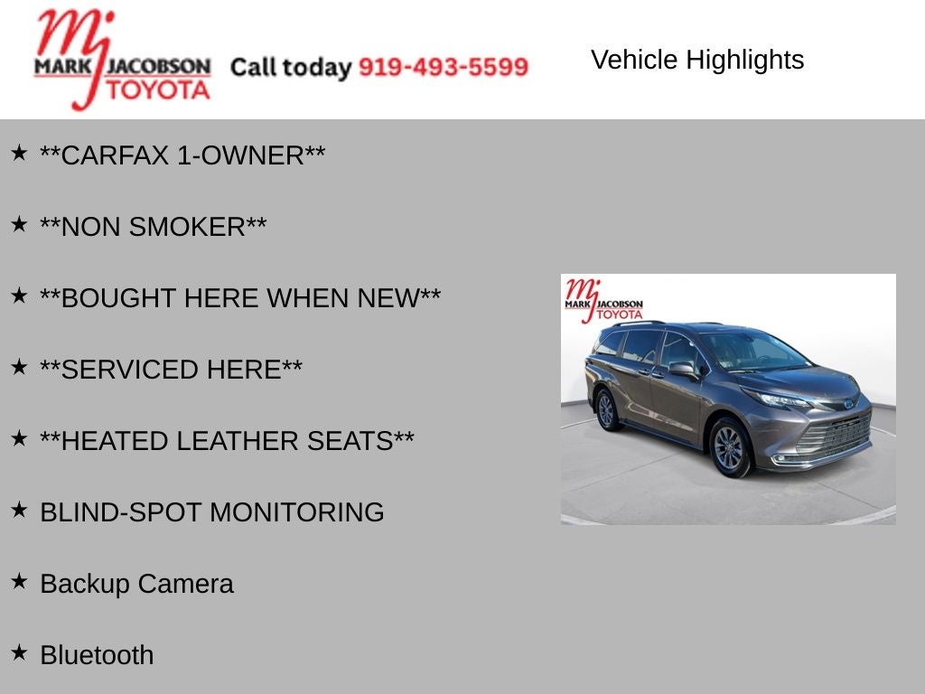 2022 Toyota Sienna XLE 7 Passenger