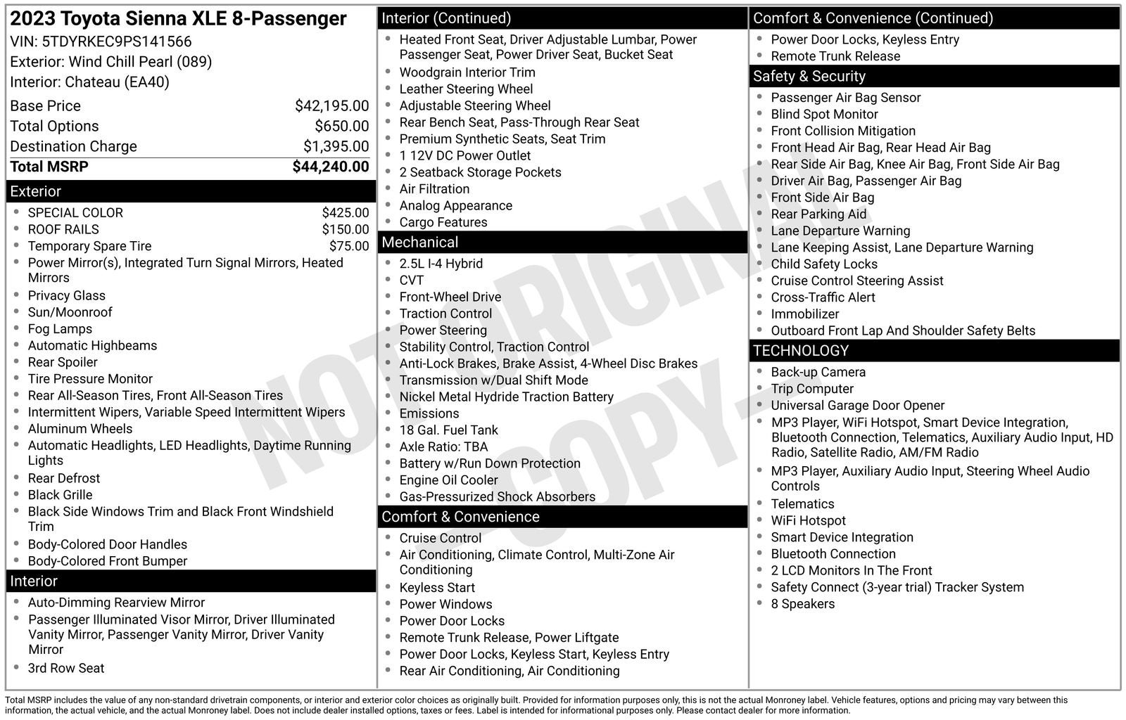 2023 Toyota Sienna XLE 7 Passenger