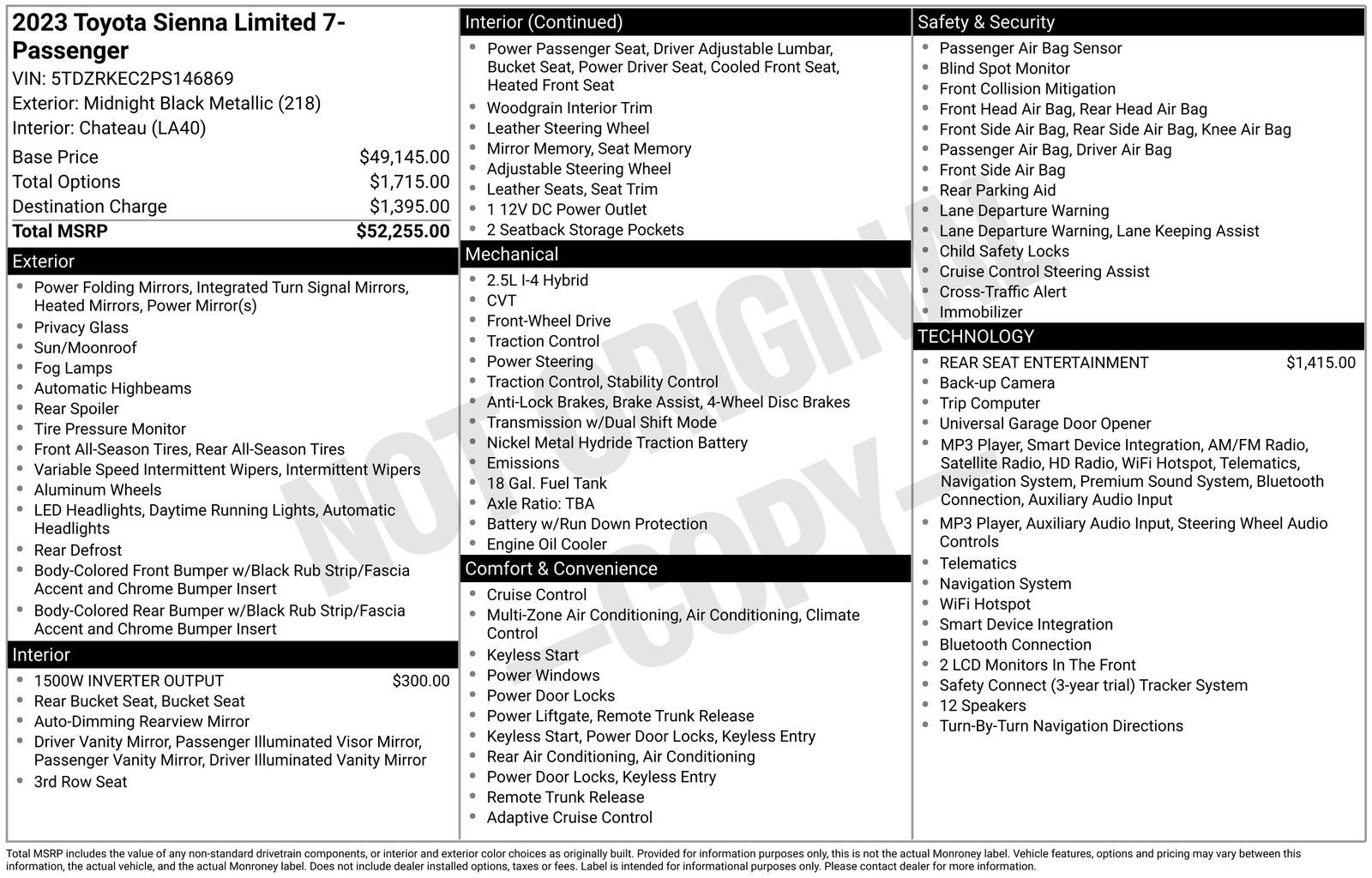2023 Toyota Sienna Limited 7 Passenger