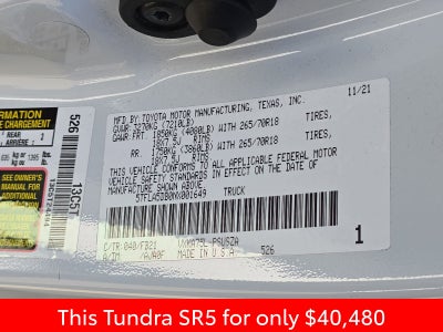 2022 Toyota Tundra SR5