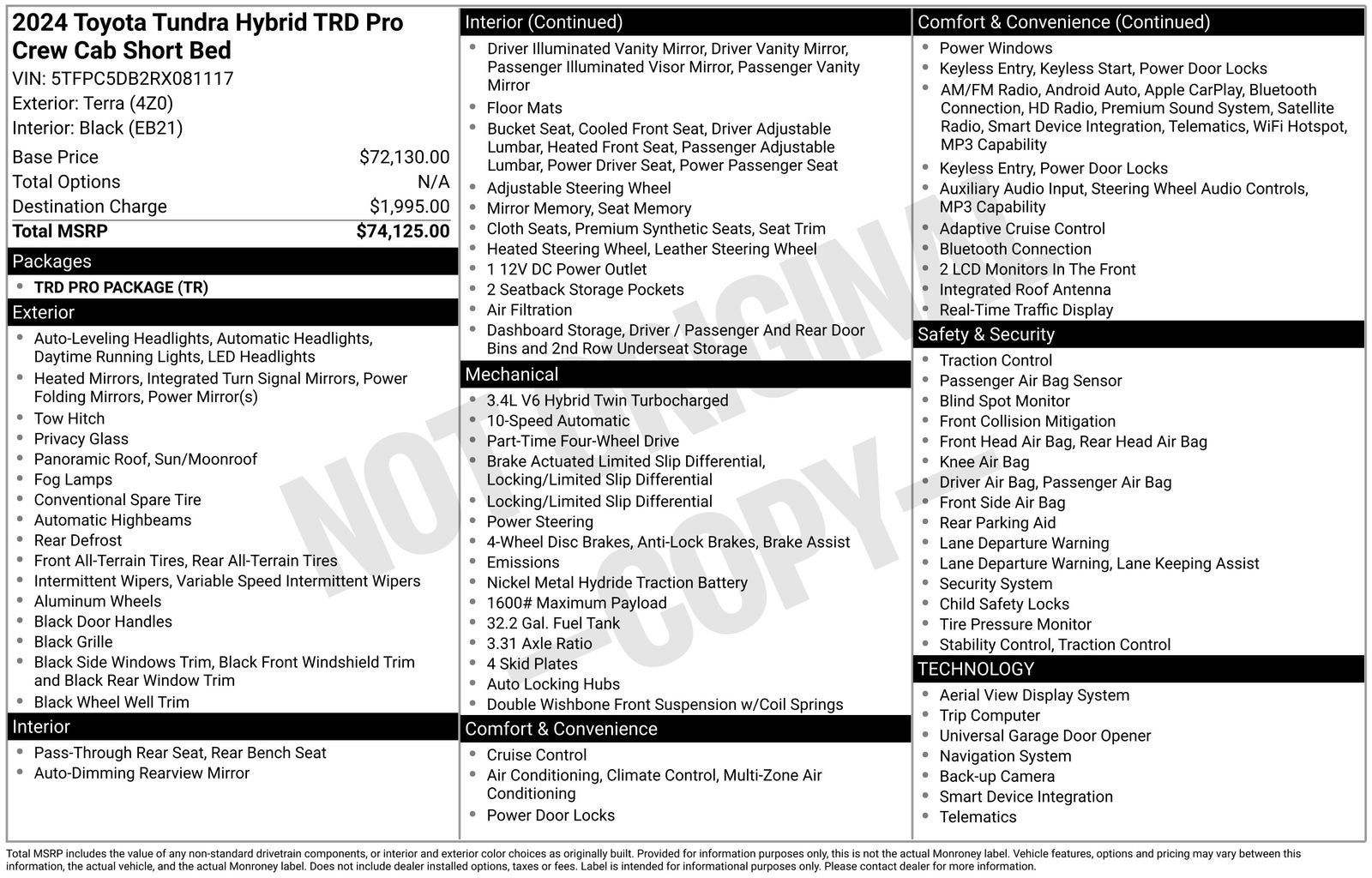 2024 Toyota Tundra Hybrid TRD Pro