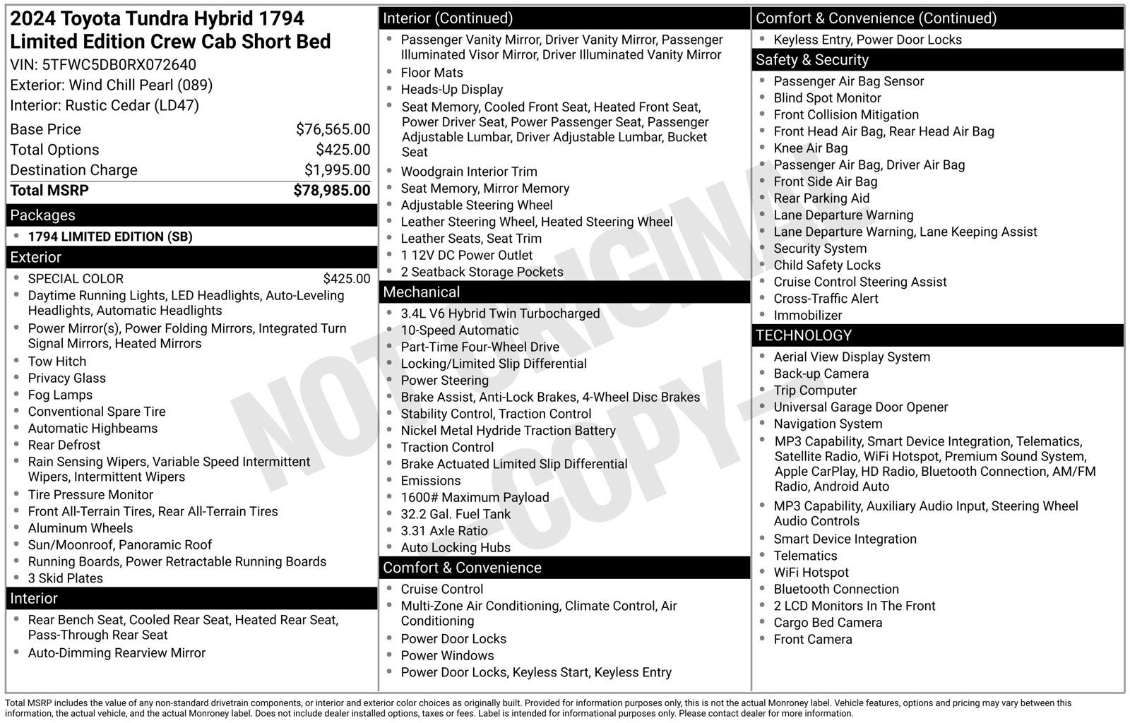 2024 Toyota Tundra Hybrid 1794 Limited Edition