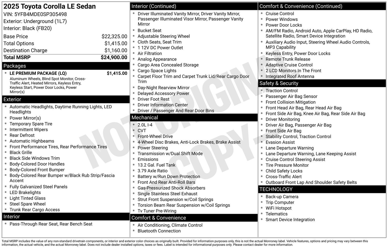 2025 Toyota Corolla LE