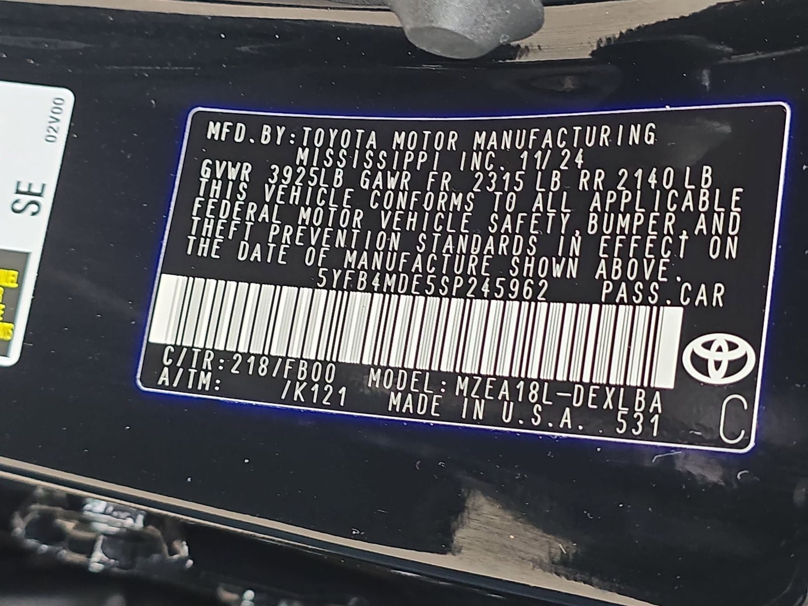 2025 Toyota Corolla LE