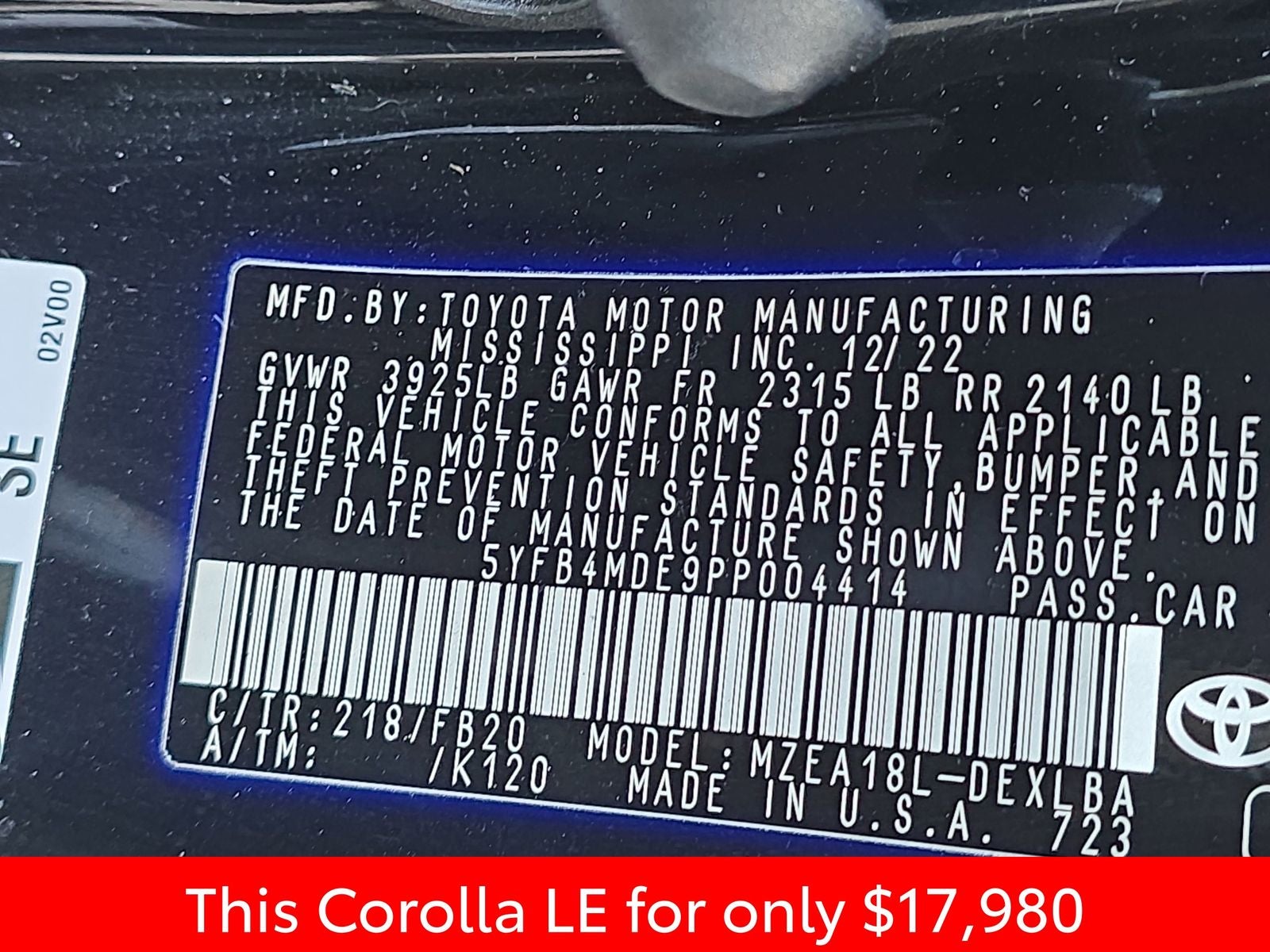 2023 Toyota Corolla LE