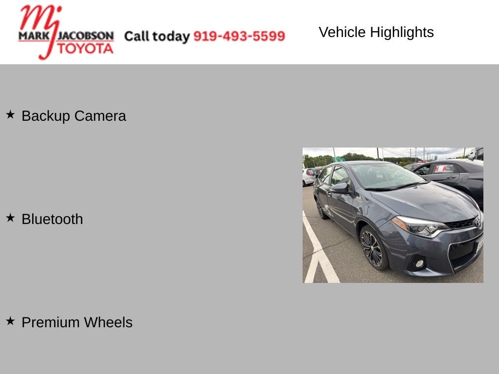 2016 Toyota Corolla S Plus