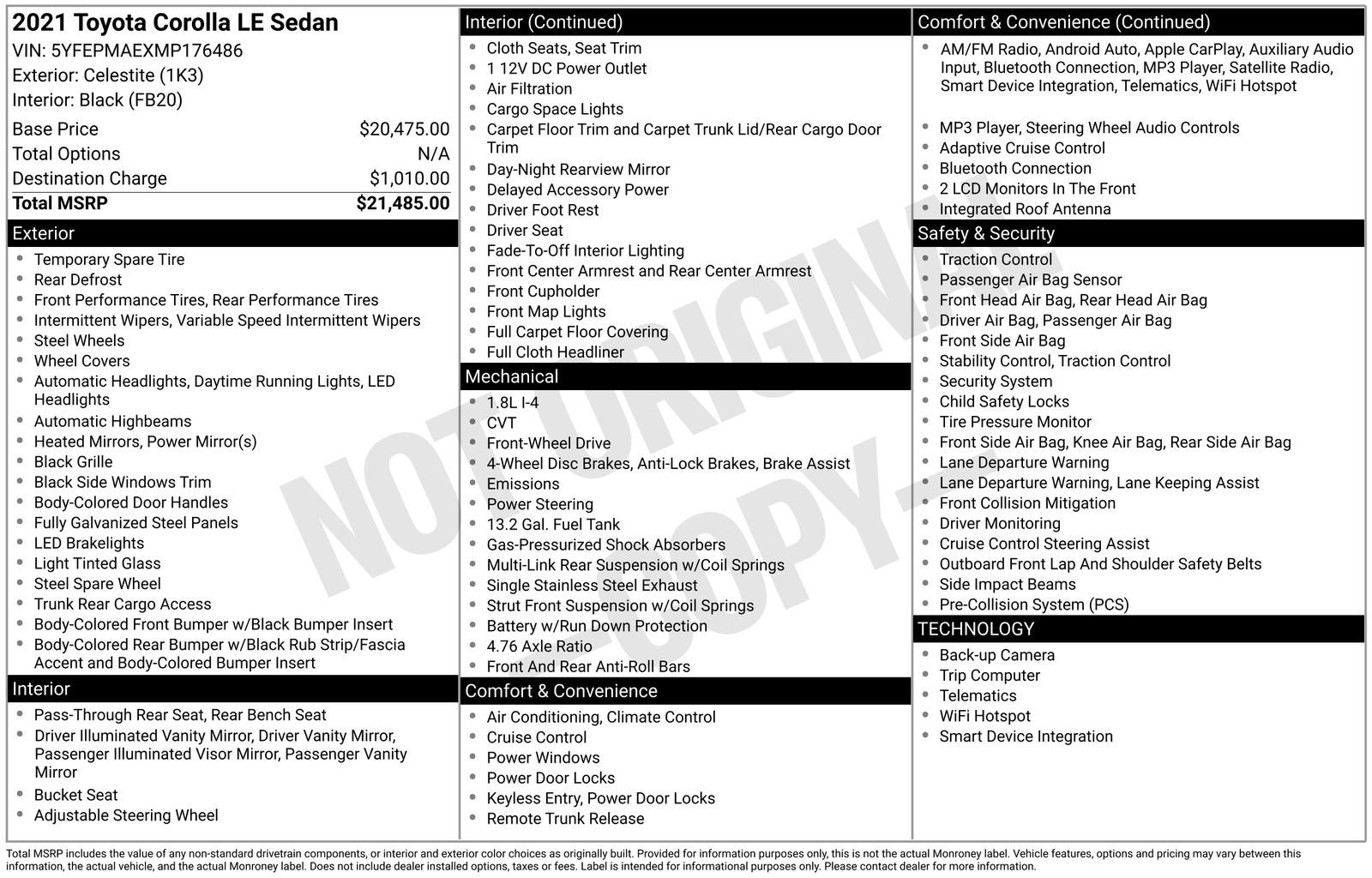 2021 Toyota Corolla LE