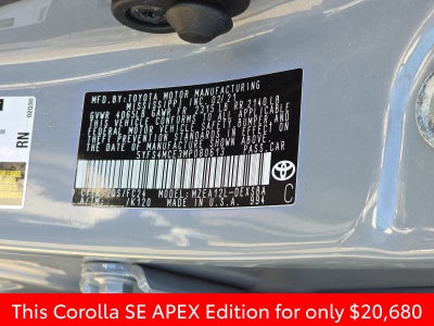 2021 Toyota Corolla APEX SE