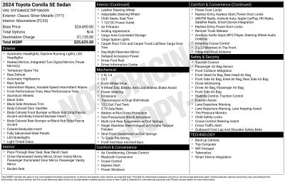 2024 Toyota Corolla SE