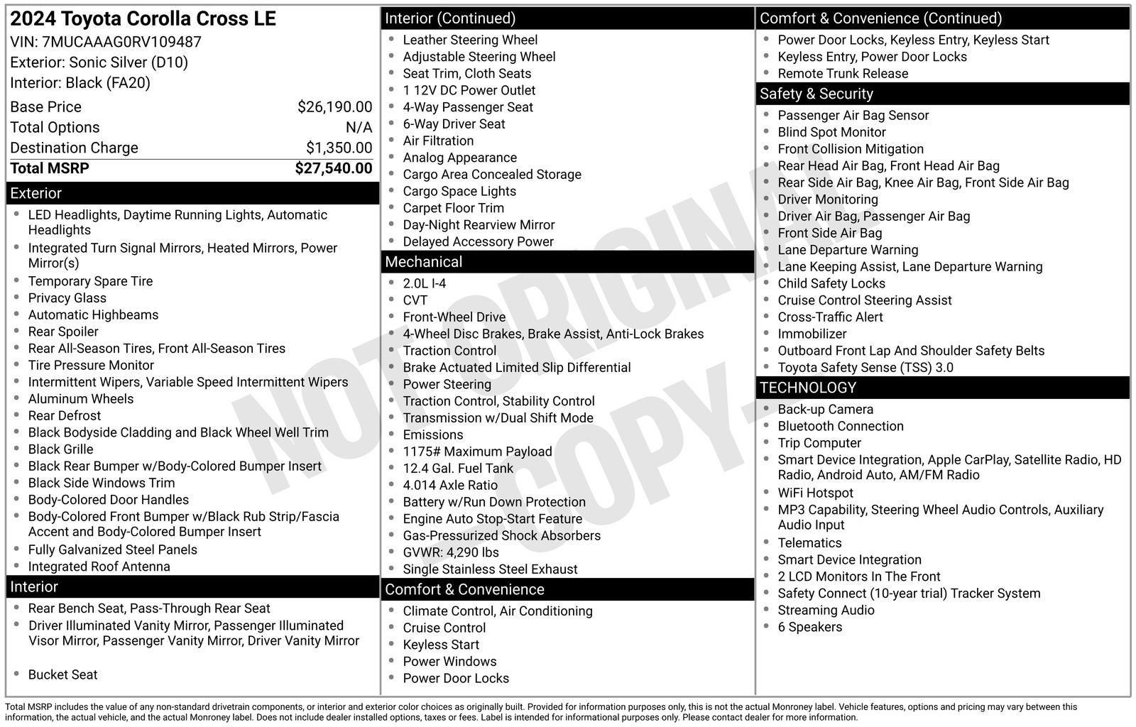 2024 Toyota Corolla Cross LE