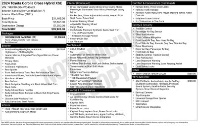 2024 Toyota Corolla Cross Hybrid XSE