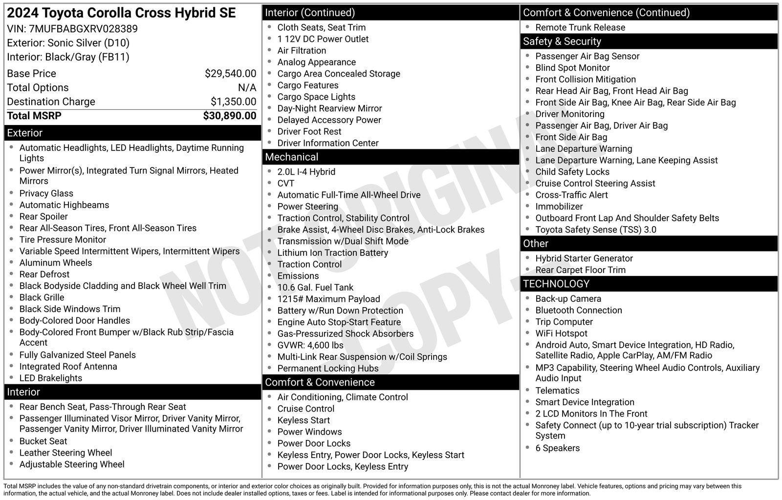 2024 Toyota Corolla Cross Hybrid SE