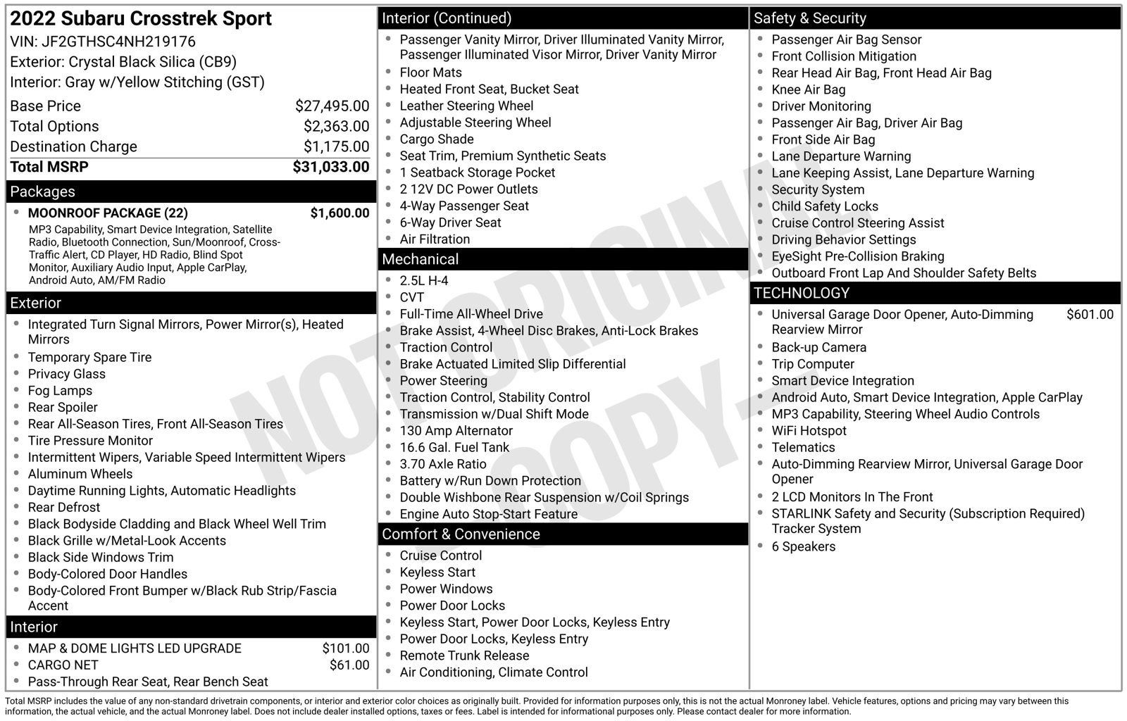 2022 Subaru Crosstrek Sport