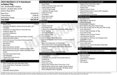 2023 Mazda Mazda3 2.5 S Select Package