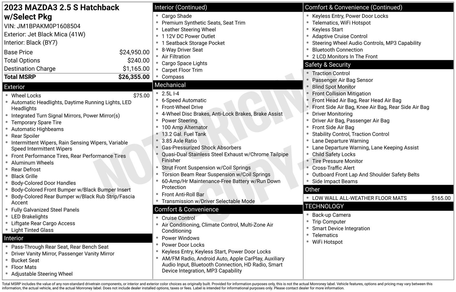 2023 Mazda Mazda3 2.5 S Select Package