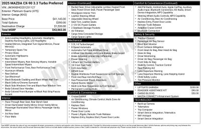 2025 Mazda Mazda CX-90 3.3 Turbo Preferred