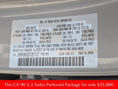 2025 Mazda Mazda CX-90 3.3 Turbo Preferred