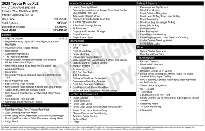 2025 Toyota Prius XLE