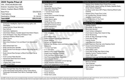 2025 Toyota Prius LE