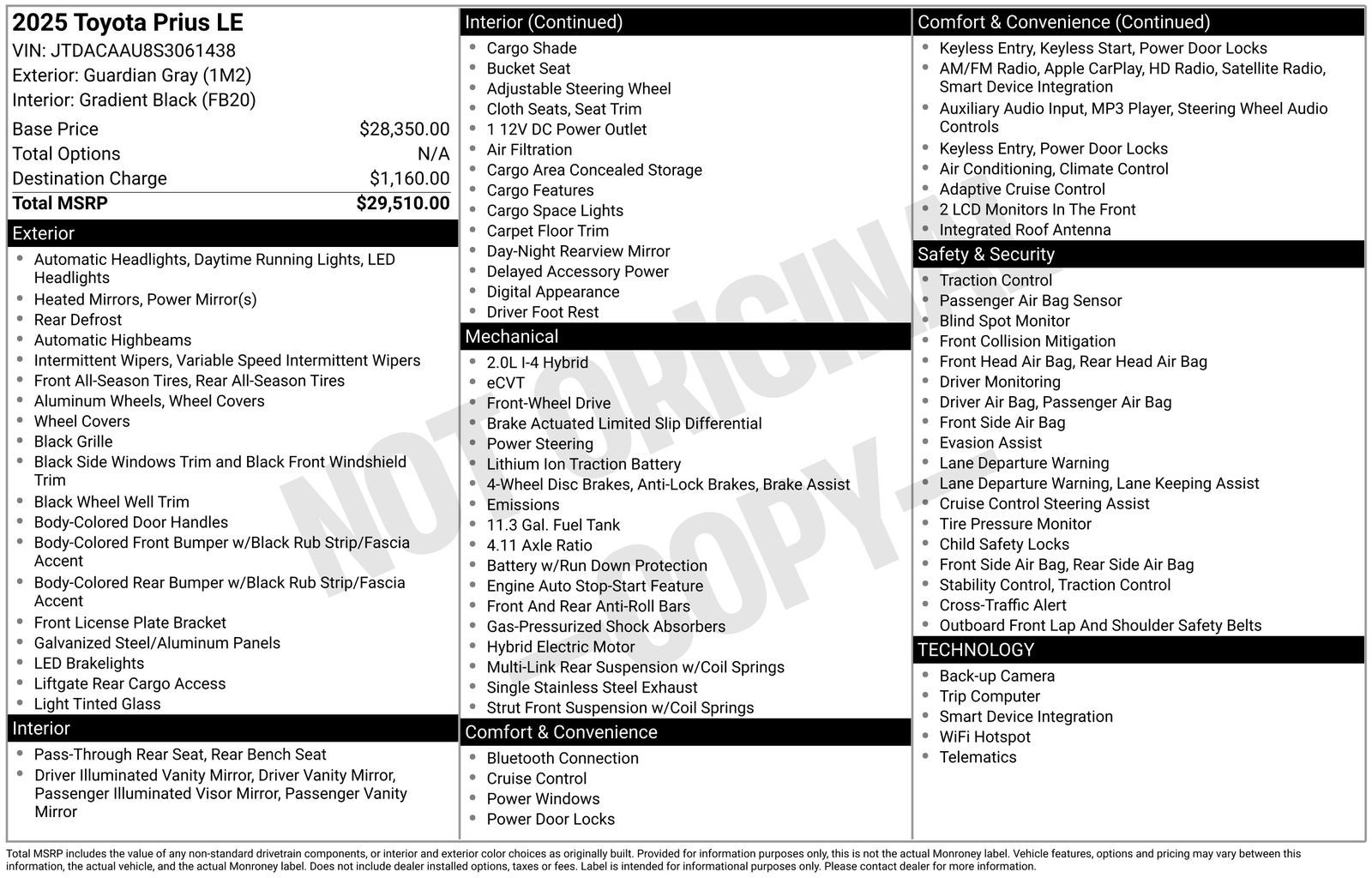 2025 Toyota Prius LE