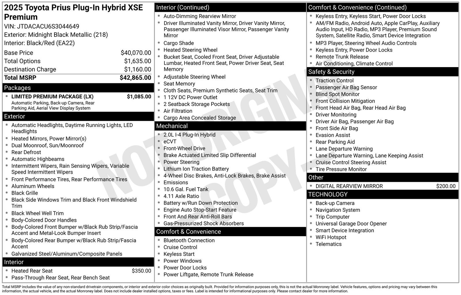 2025 Toyota Prius Plug-In Hybrid XSE Premium