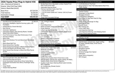 2026 Toyota Prius Plug-In Hybrid XSE