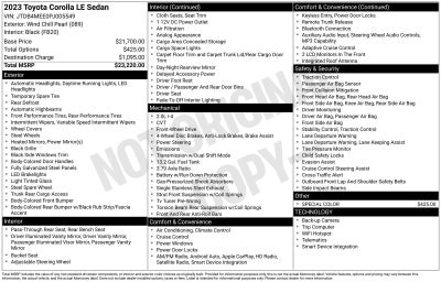 2023 Toyota Corolla LE