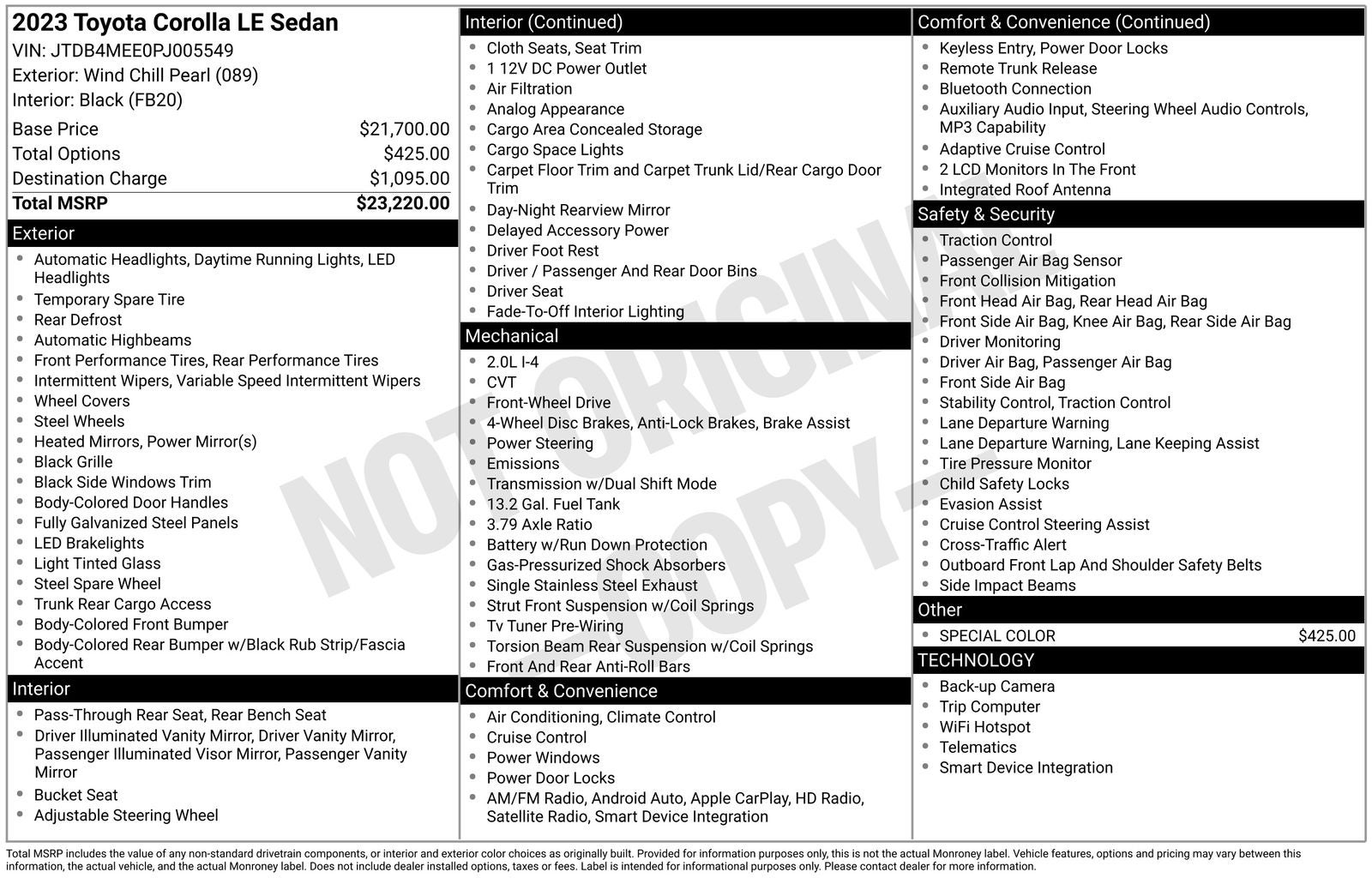 2023 Toyota Corolla LE