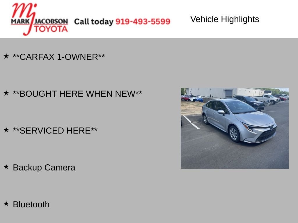 2025 Toyota Corolla Hybrid LE