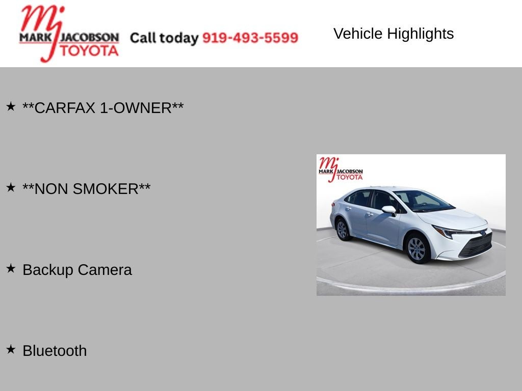 2025 Toyota Corolla Hybrid LE